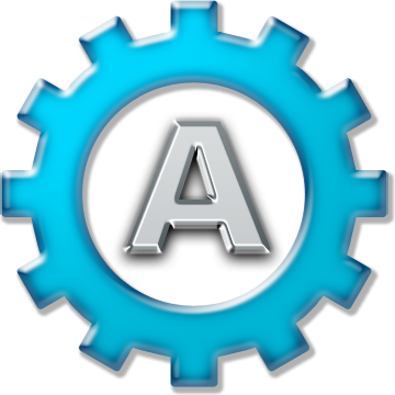Gear with letter 'A'
